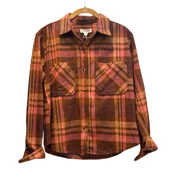 Beachlunchlounge  NWT “Tobey”  Plaid Shacket in “Mulled Wine” XS, autumn vibes🍂 - Picture 1 of 10